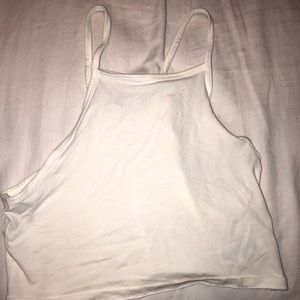 H&M High-Neck White Crop Top (medium)